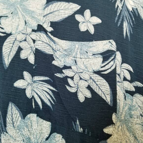 GEORGE Button Up Shirt Men's Short Sleeve Blue Floral Tropical Size 2XL ( 50-52) - Picture 4 of 10